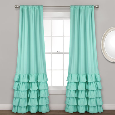 Allison Ruffle Semi Sheer Curtain Pair