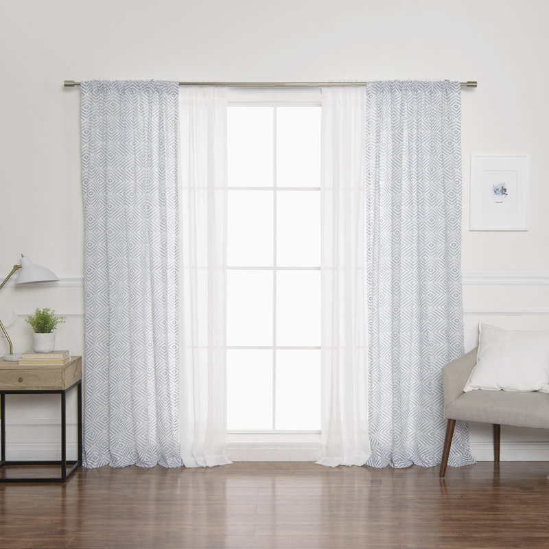 Panneaux de rideaux semi-transparents avec passe-tringle, Indigo