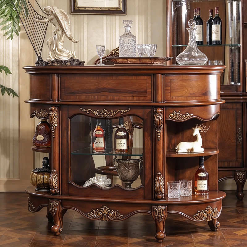 American-style solid wood wine cabinet.