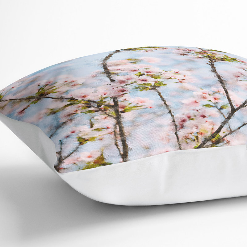 Floral Square Cushion, 55cm H x 55cm W x 20cm D, White