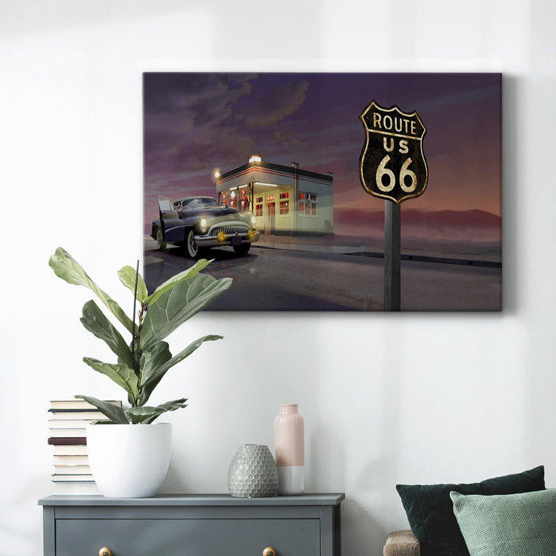 Route 66 - Toile tendue avec châssis, H 12 po x l 18 po