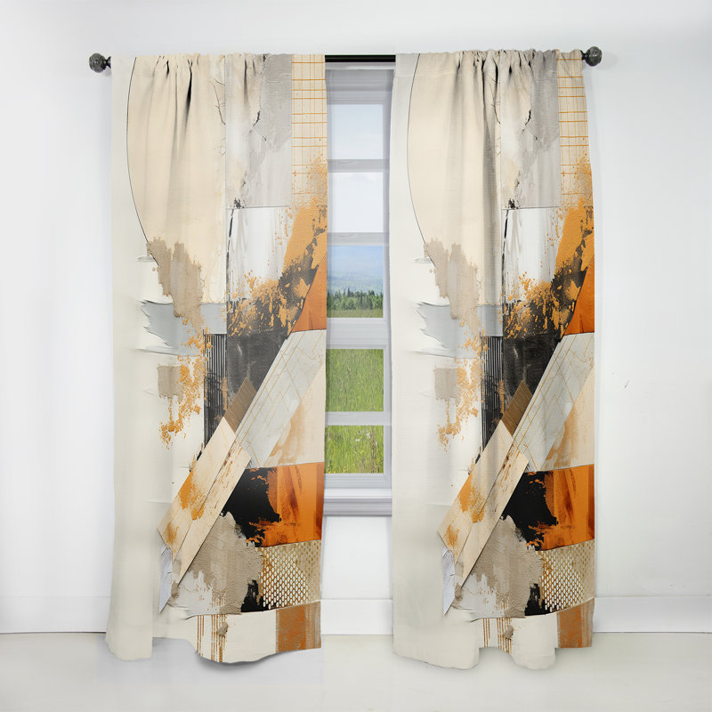 Vistamar Yellow Radiant Sunset Dream II - Modern Curtain - Velvet Room Darkening - 1 panel, 52" W x 90" L