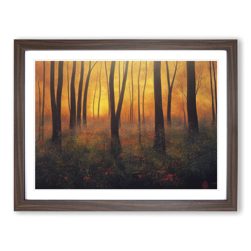 Spring Forest Sunrise Vol.3 - Framed Print, Walnut, 25cm H x 34cm W x 2cm D