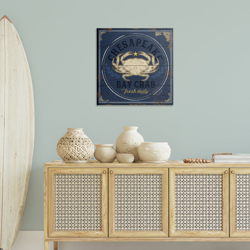 Art mural sur toile Fresh Crab Chesapeake Bay, design par Jennifer Pugh, H 30 po x l 30 po
