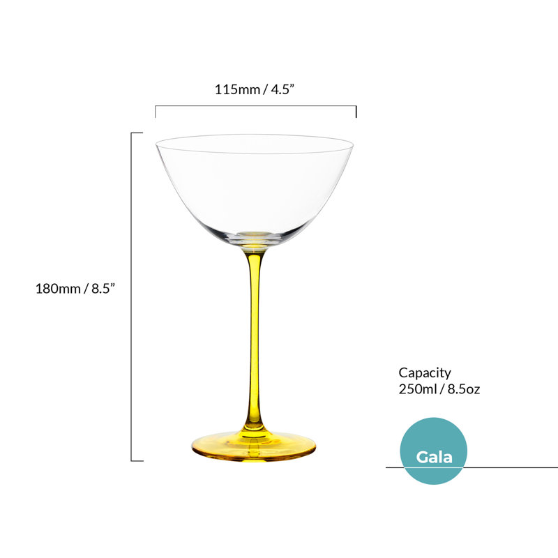 Gala 8.5oz. Glass Martini Glass Stemware Set