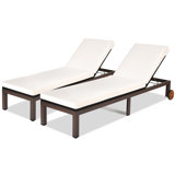 Broshous Outdoor Metal Chaise Lounge , Cushion Included