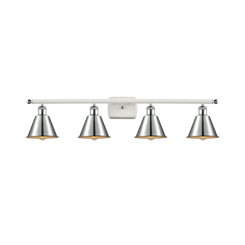 Dallyn 4 - Light Dimmable Vanity Light, No Bulb Included, Antique Brass, Polished Chrome