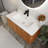 36“ Wall Mounted Floating Bathroom Vanity With White Ceramic Sink