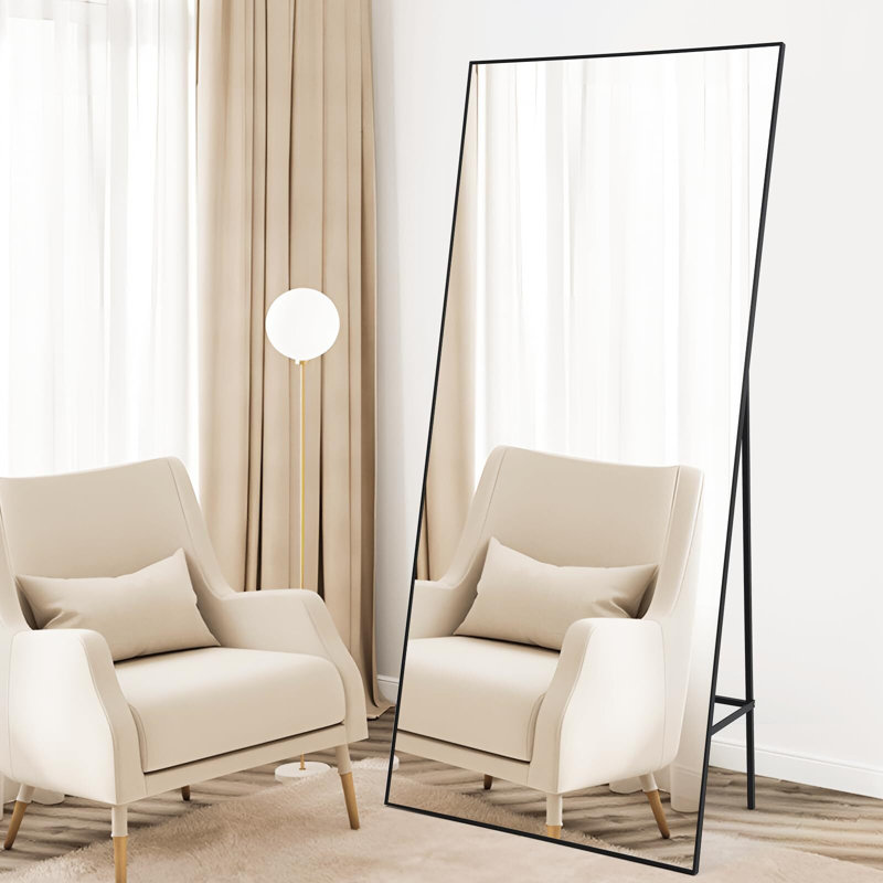 Miroir rectangulaire surdimensionné suspendu ou incliné, Or, 71 po x 31 po