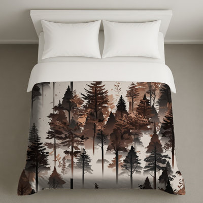 Foggy Forest Silhouette Duvet Covers