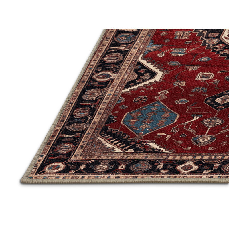 Machine Washable Persian Brown Area Rug, Runner 2' x 4'