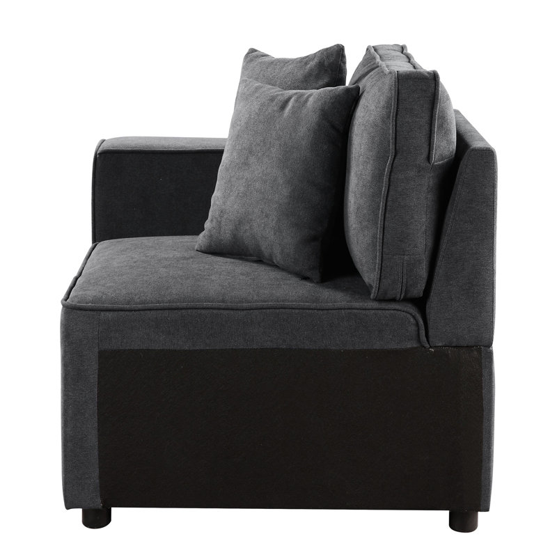Grey Modern Accent Armchair With Soft Back And Cozy Seat Style Comfortable Seating