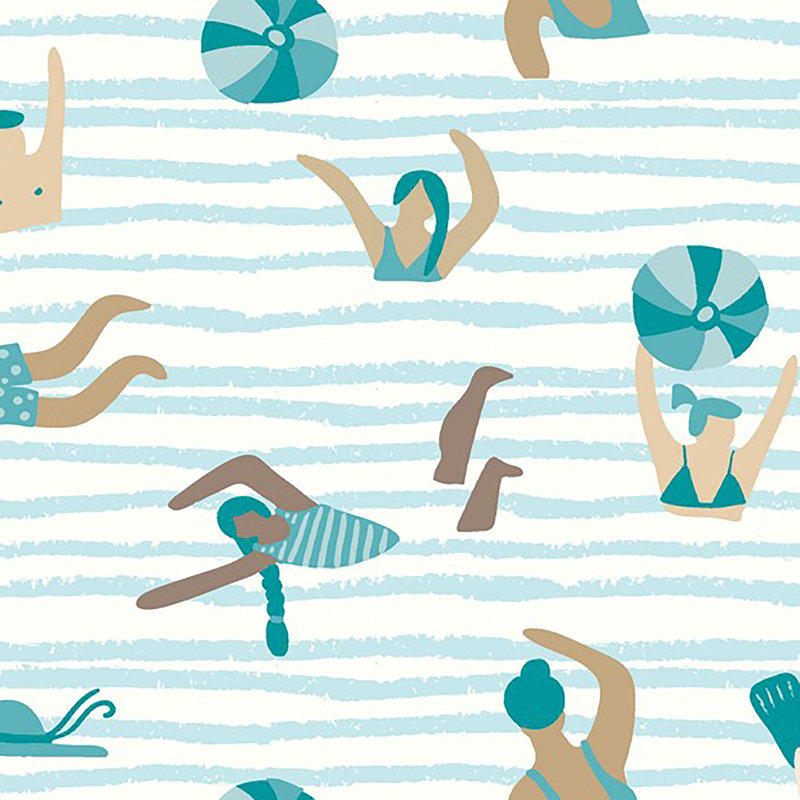 16" x 16" Outdoor Throw Pillow (Set of 2), Swimmers Aqua