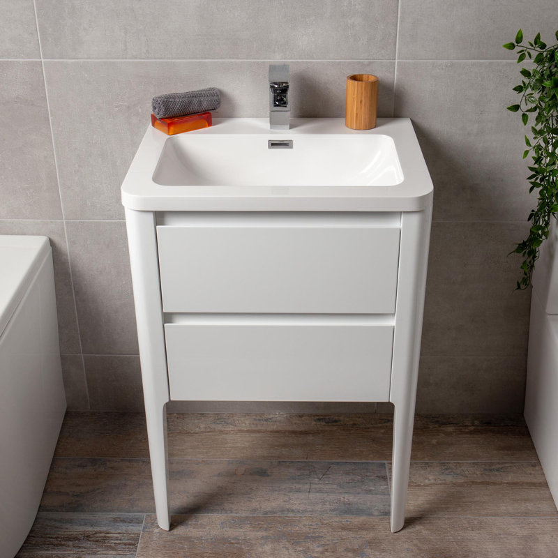 Senah 590mm Single Bathroom Vanity with Integrated Polyglomerate Basin