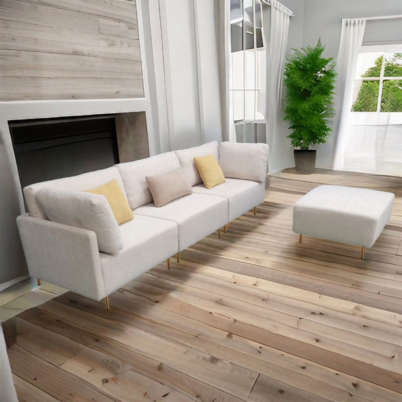 Upholstered L-Shaped Sectional Reversible