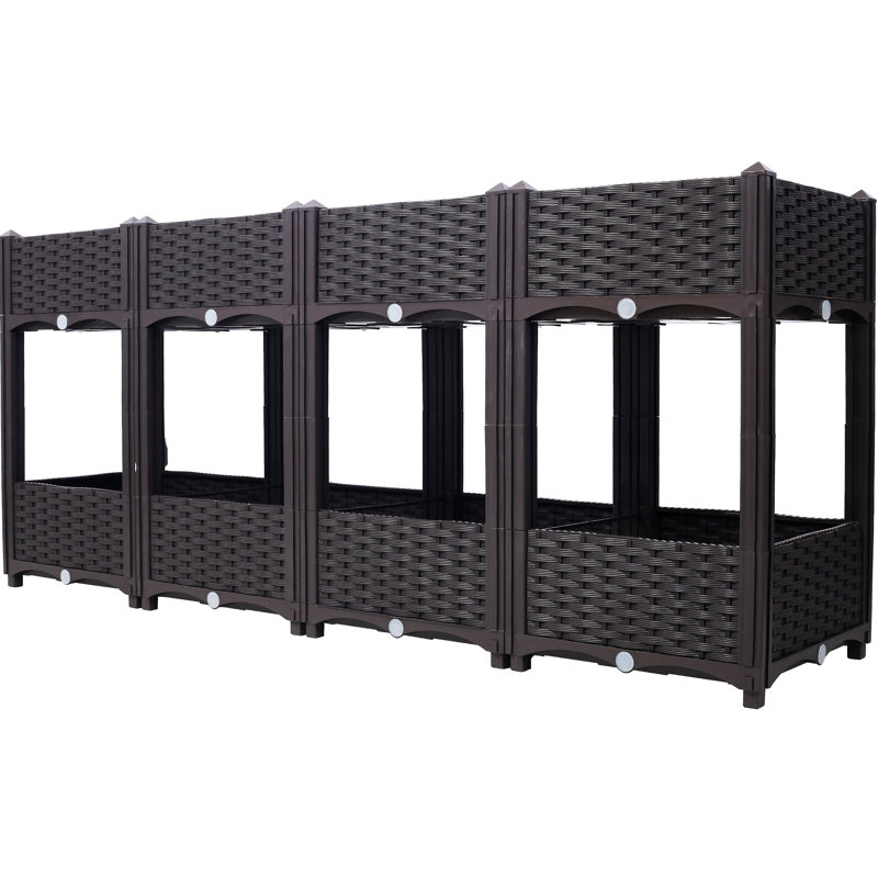 Planter Raised Beds - Elevated Planter Garden Box With Drainage Plug Raised Garden Beds For Vegetable/Flower/Herb Outdoor Standing Planter Beds Gardening Kit,63"X15.7"X27.7"