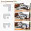 Canapé modulaire gris avec table basse mobile et fonctionnelle - Gadget décoratif élégant, touche moderne-1134650906