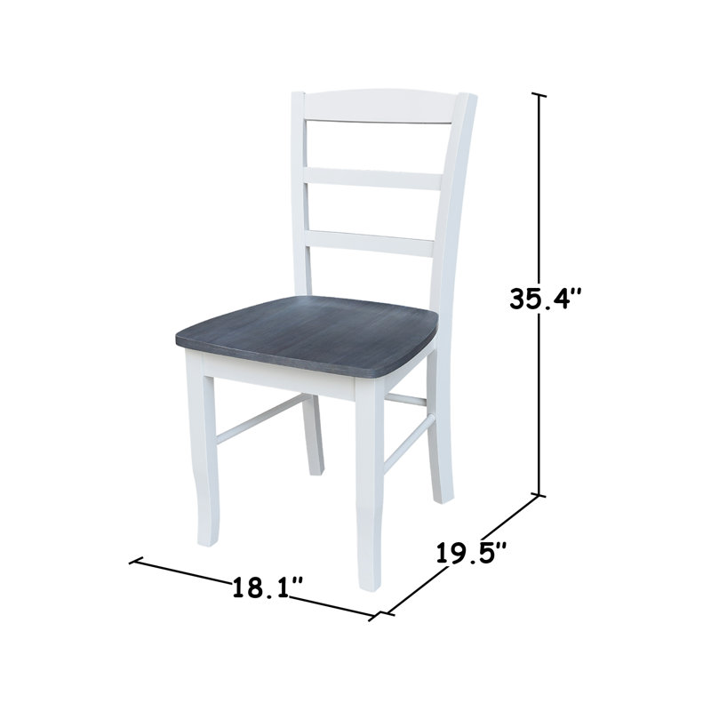 Gadmann Pedestal Extendable Solid Wood Dining Set, Heather Gray/White, 5 Pieces: Table, 4 Chairs