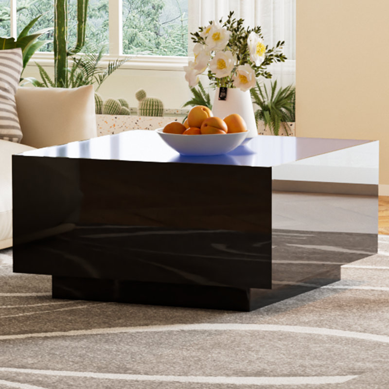 Table basse avec lumière DEL, Noir