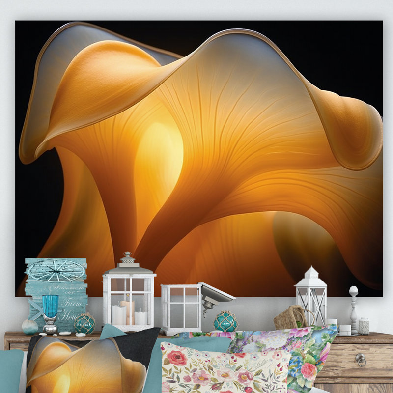 Fleur jaune, photo de soleil sur toile, H 34 po x l 44 po x P 1,5 po, Toile tendue