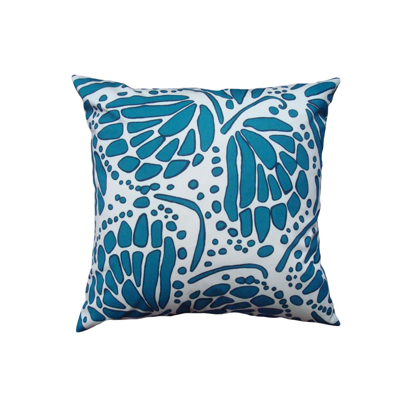 Coussin en coton Wings, H 14 po x l 18 po, Turquoise