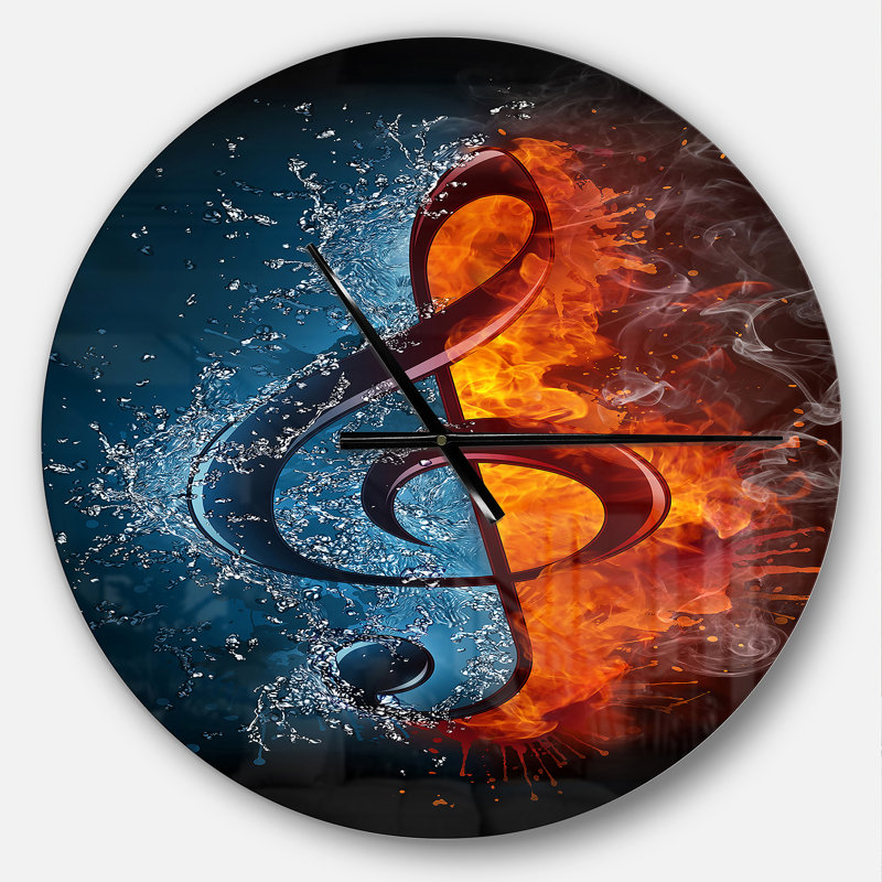 Treble Clef - horloge murale moderne, Moyen