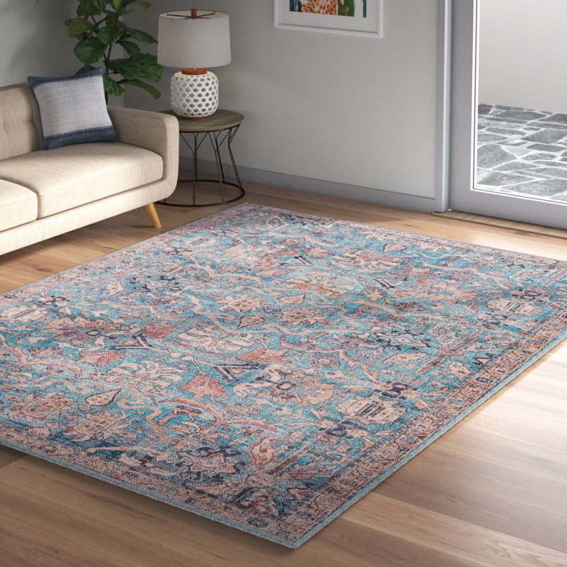 Tapis bleu Enger, Rectangle 9 pi 2 po x 12 pi