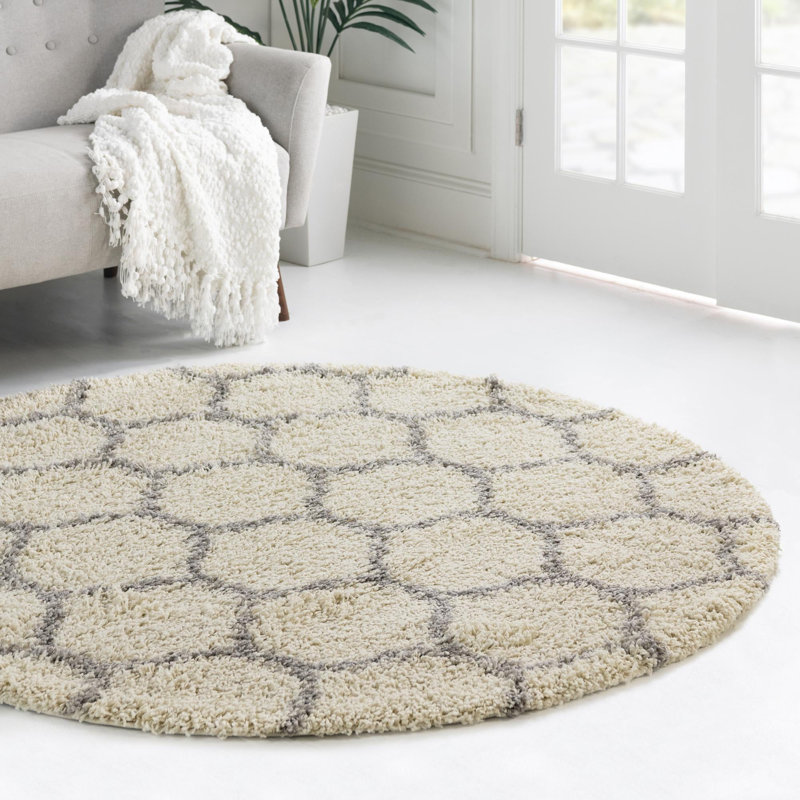 Geometric Indoor Rug, Round 5'3"