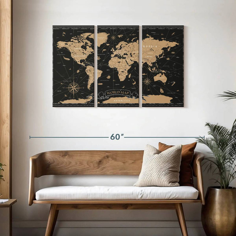 Carte du monde Aliaz Grand, H 28 po x l 45 po