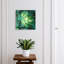 Wall mounted key box, Opens to the left, 30x30x5, White, Leaves in rich shades of green, 