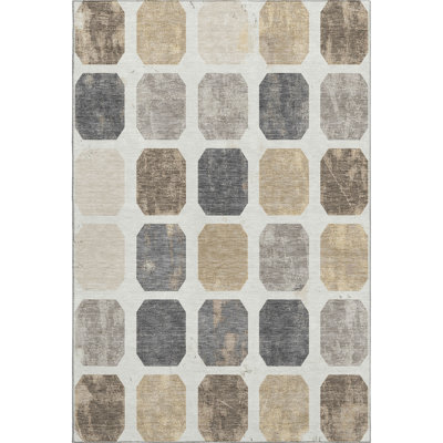Premium Machine Washable Ralston AMF1950 Geometric Rug