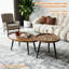 Ensemble de 2 tables basses gigognes, tables d'appoint en noyer de style Mid-Century moderne, tables de bout 2 pièces peu encombrantes pour petits espaces, mobilier de salon polyvalent pour canapé, chevet, balcon