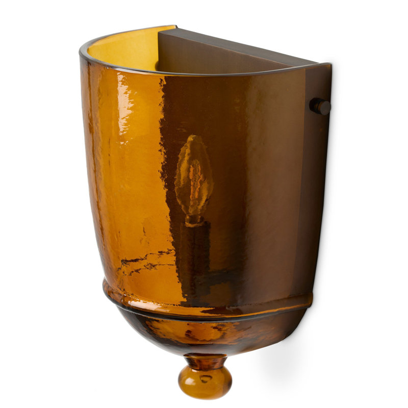 Cerie Sconce, Amber Hammered Glass