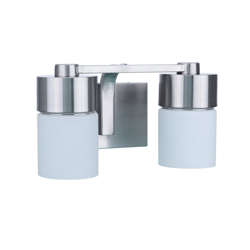 Éclairage pour meuble-lavabo à 2 lumières Amarissa, Nickel poli brossé