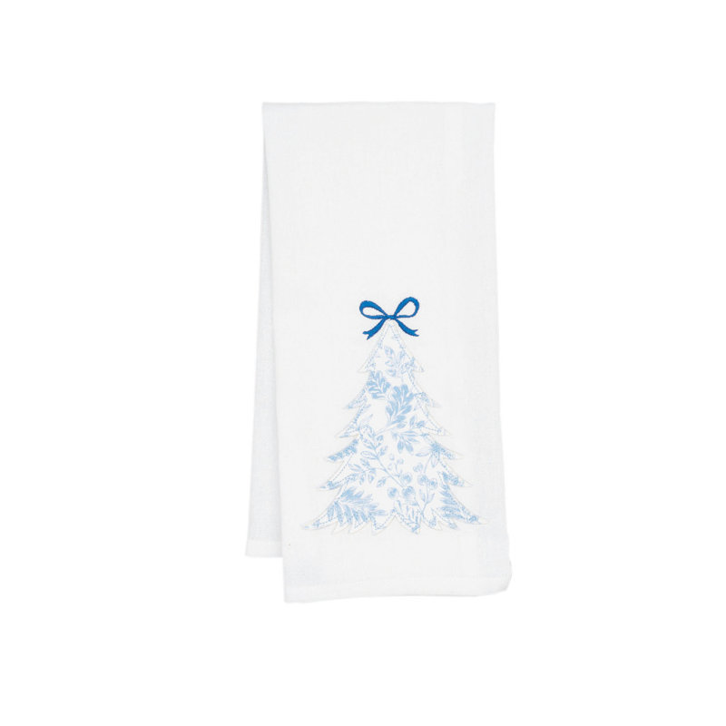 Arbre de Noël glacial avec serviette ruban
