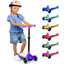 Scooter pliable à 3 roues pour enfants - Scooter jouet pour enfant avec lumières à DEL intégrées et technologie Lean-to-Steer manoeuvrant facilement (mauve)