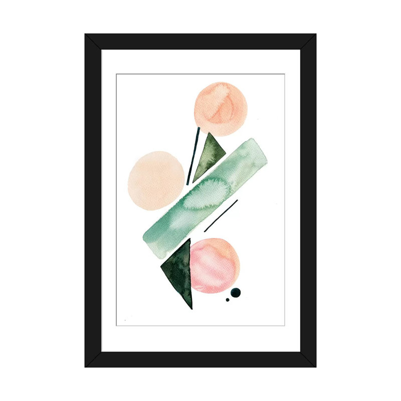 « geometry i », impression sur toile, Papier d'art encadré noir, Blanc, H 32 po x l 24 po x P 1 po