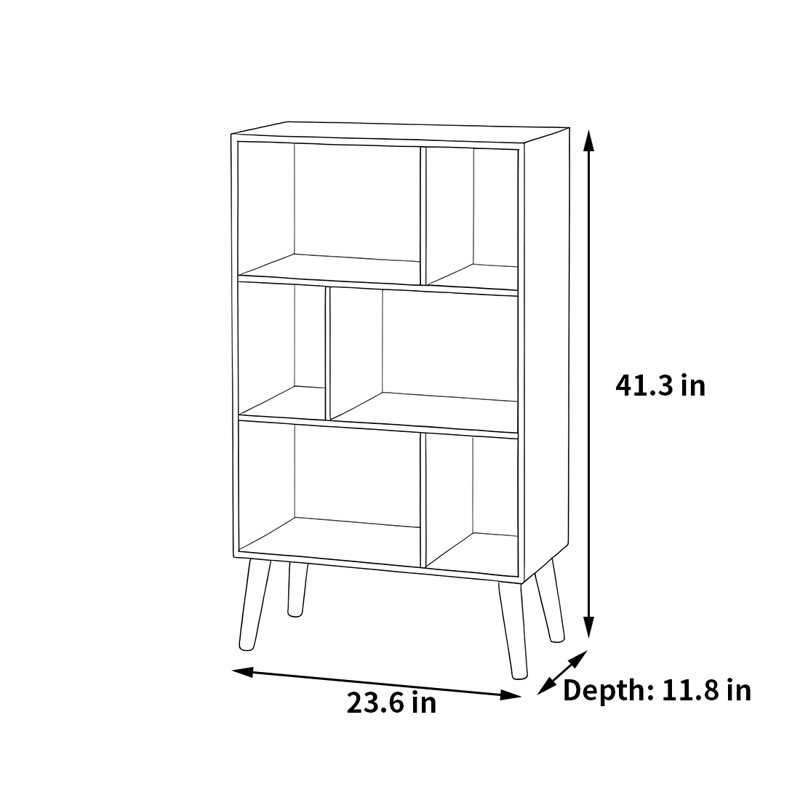 Seagraves, (3 Shelves) 41.3"H x 23.6"W x 11.8"D