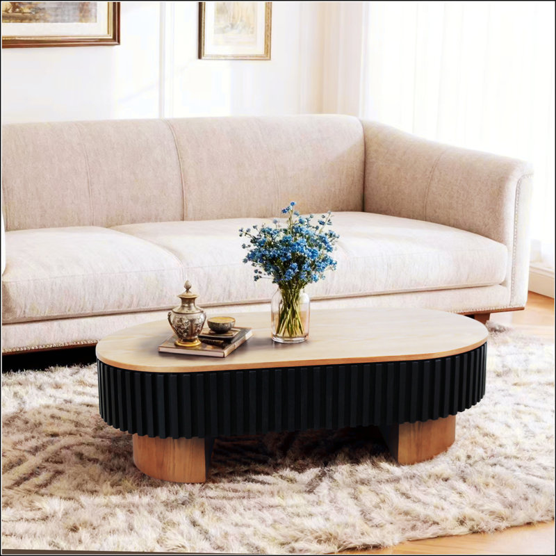 Table basse Elliptical Living, Noir, Brun