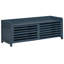 Banc de rangement à volets vieillis avec placage d'acacia pour un charme rétro pour le salon, le vestibule (bleu marine)