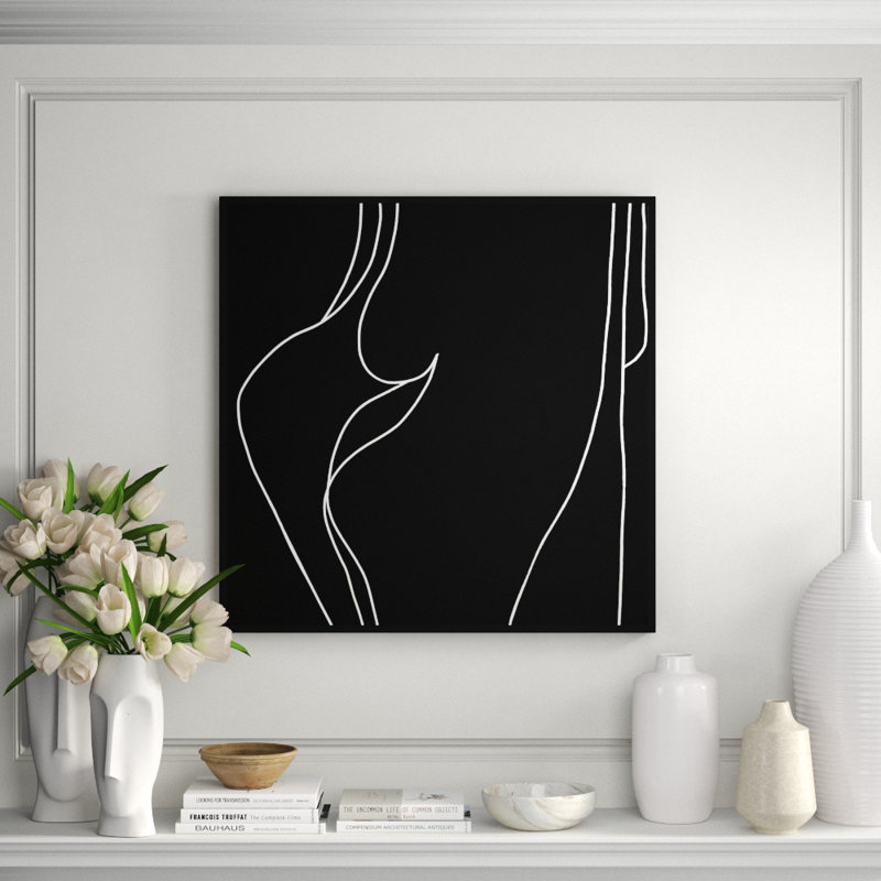 Carving Black Painting, 36" H x 36" W x 2.25" D