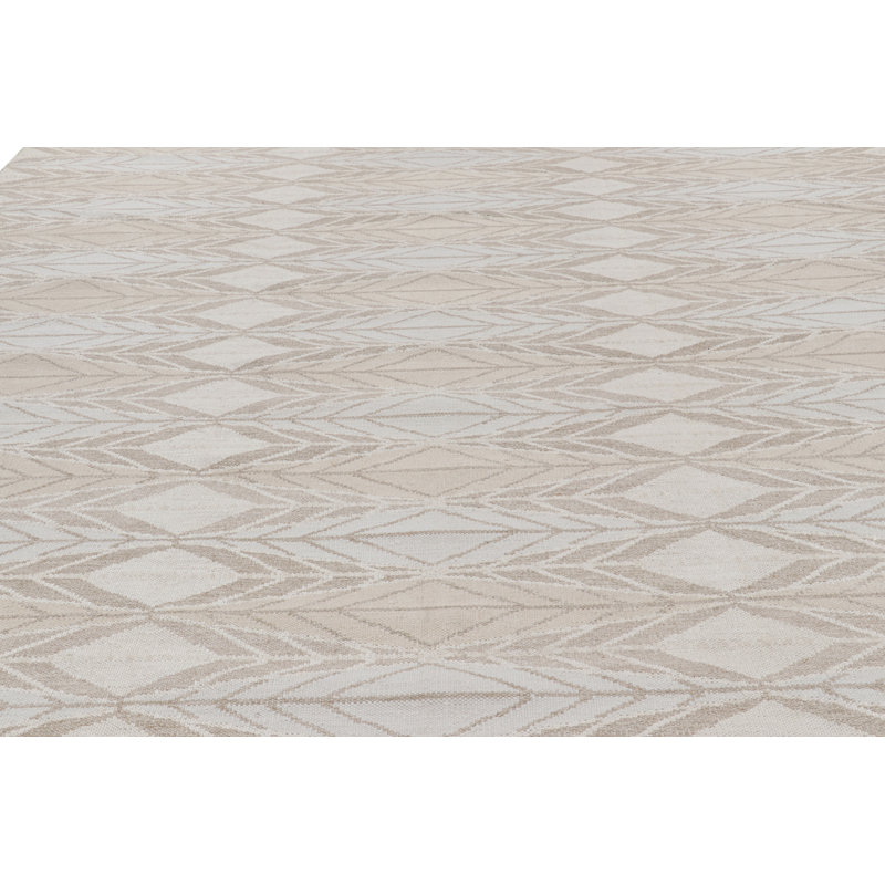 Rug & Kilim’S Scandinavian Style Rug With Beige White & Gray Geometric Patterns