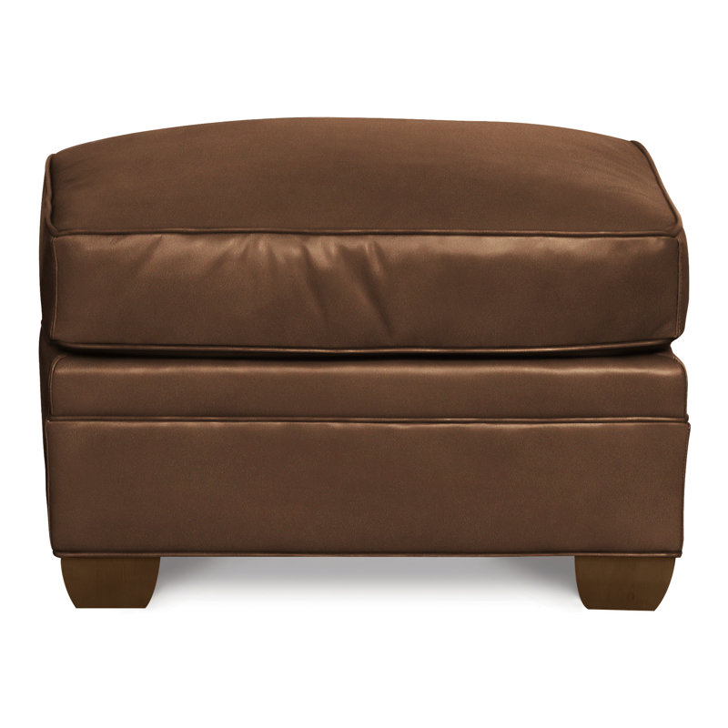 Repose-pieds American Bungalow 28 "Hillcrest, La Havane, Cuir véritable brun cassé Gatsby