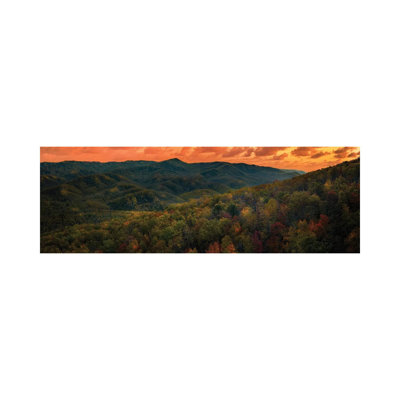 Sunset In The Smokies by Jonathan Ross Photography - Wrapped Canvas Panoramic Print