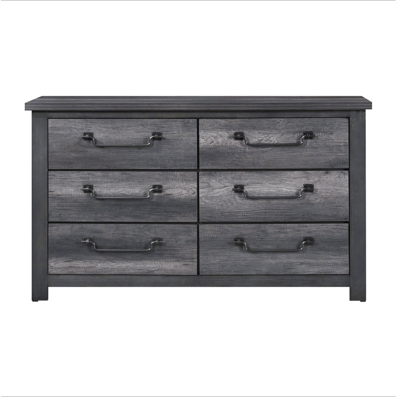 Commode de rangement grise 6 tiroirs 1 pièce