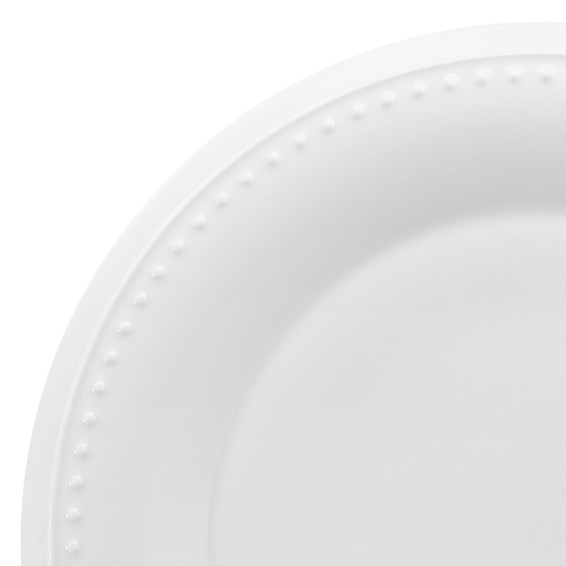 Fitz and Floyd Nevaeh White Classic Bead 24-Piece Bone China Dinnerware Set, Service For 8