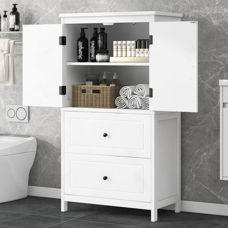 Unité de rangement de salle de bain avec 4 portes, Blanc