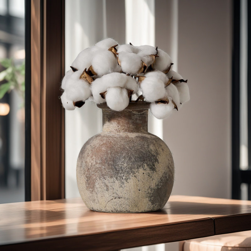 Vase boho en céramique rustique 6 pouces, Brun