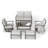 6-Piece Aluminum Patio Conversation Set With Coffee Table, Ottomans And Light Gray Cushions
