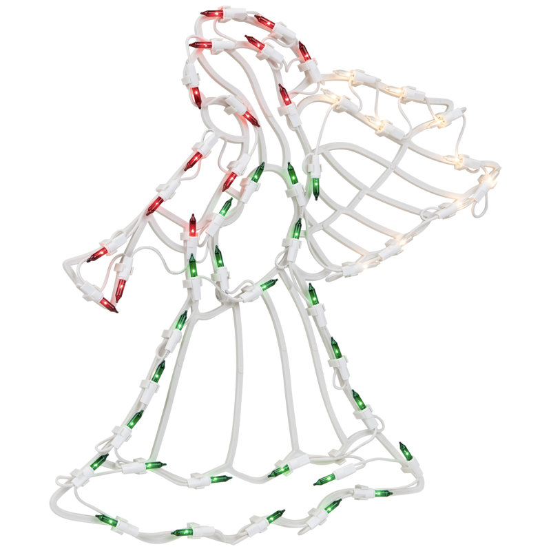 18" Lighted Trumpeting Angel Christmas Window Silhouette Decoration